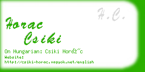 horac csiki business card